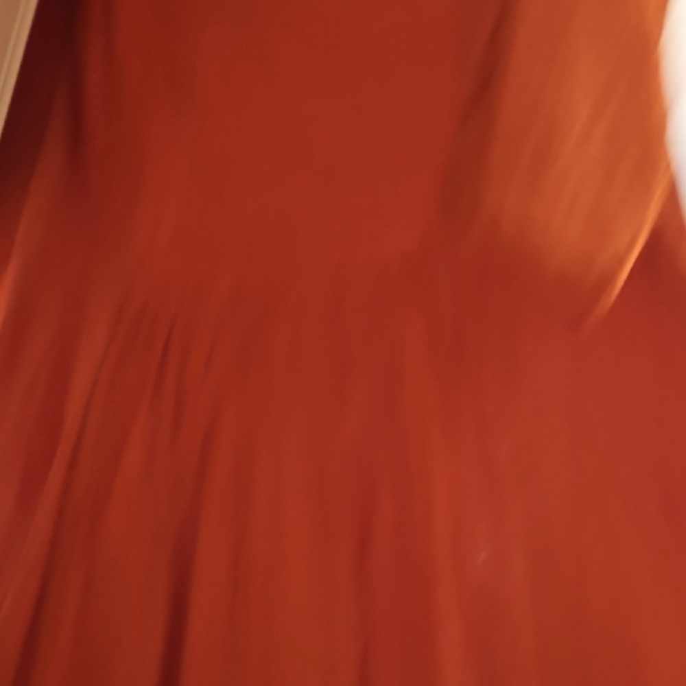 MISSLOOK Rust Orange Cotton Dress With 1/2 Sleeves And Pockets Size LARGE - Picture 10 of 11